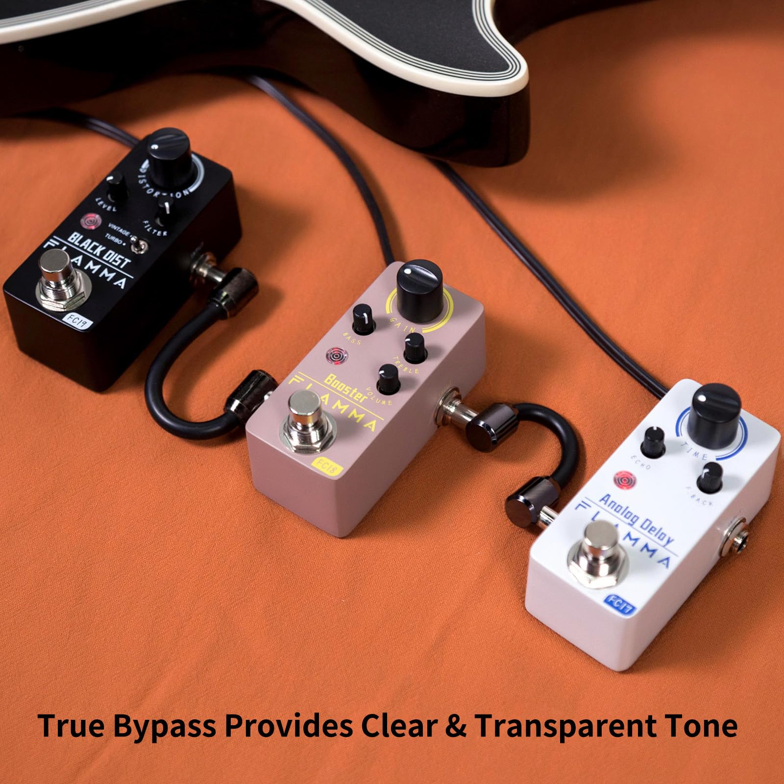 Pedal de Refuerzo FLAMMA FC18 Azul Compacto True Bypass para Guitarra Eléctrica y Bajo