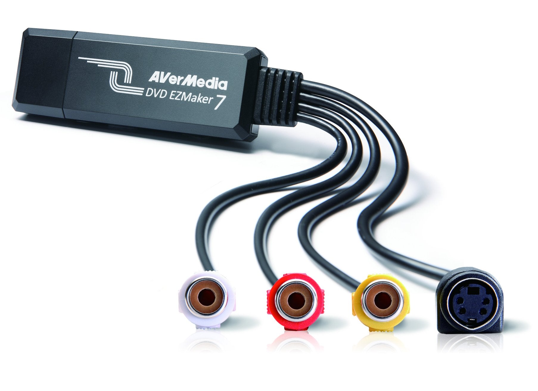 AVerMedia C039 DVD ezmaker 7 - Grabador de captura de vídeo VHS a DVD, RCA/Composite, WIN10/Mac, Llave electrónica, USB 2.0, Negro