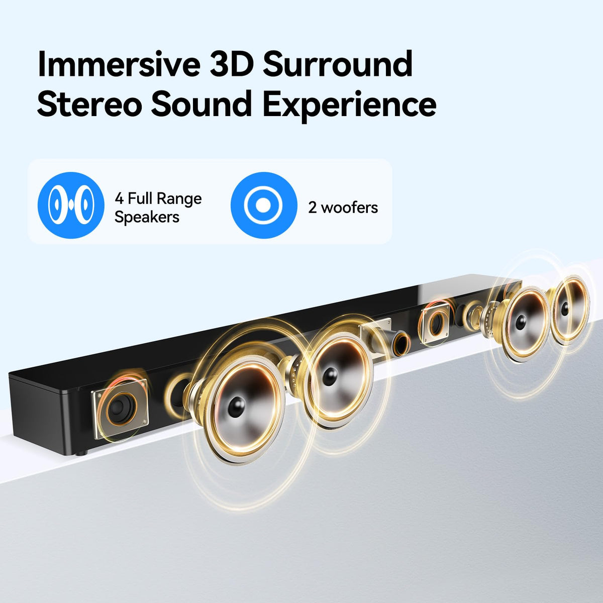 Barra de Sonido Bluetooth THOMSON Negro con Altavoz Bass Reflex para TV y Cine en Casa
