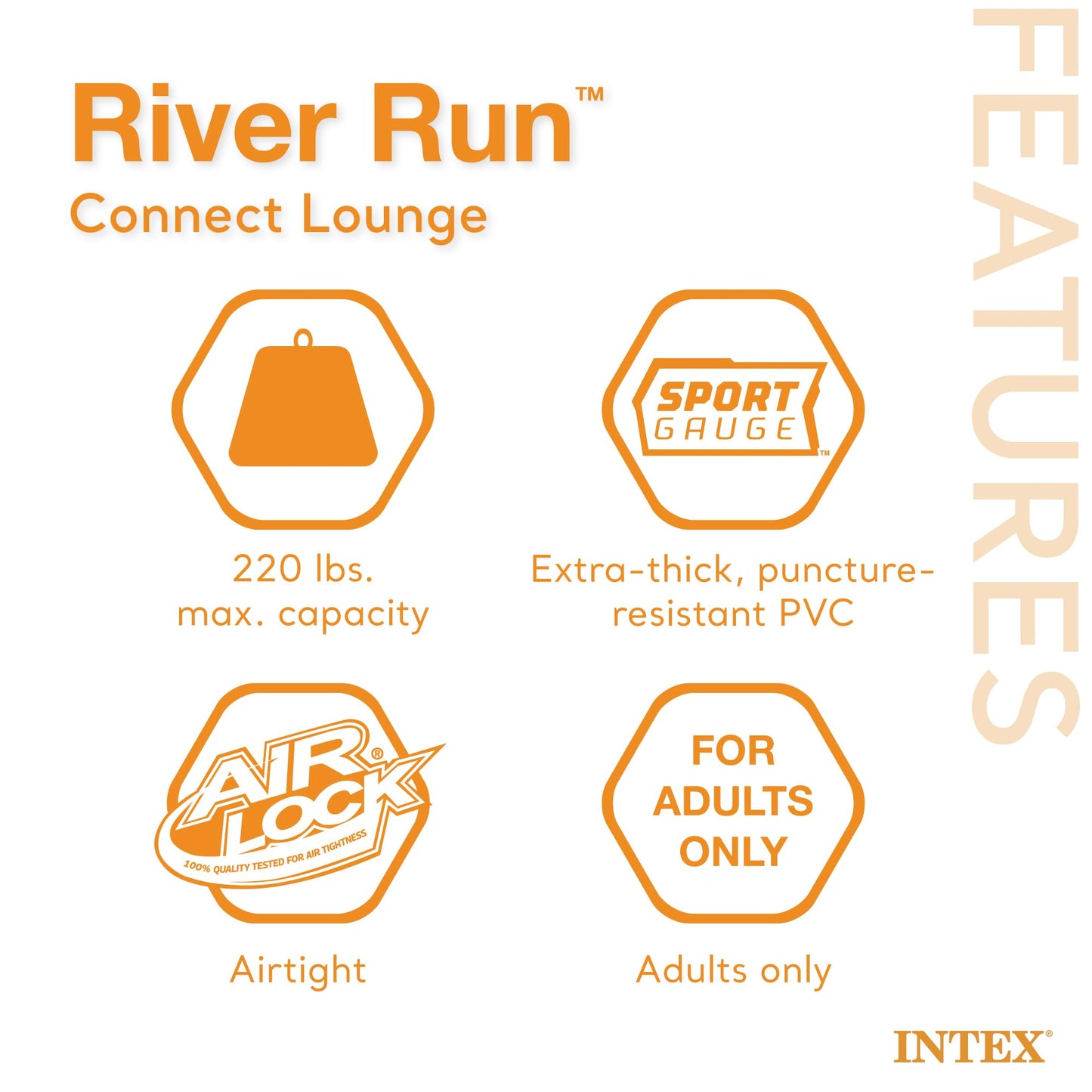 Intex- Inflable connect lounge , para alberca, 51" X 49.5"