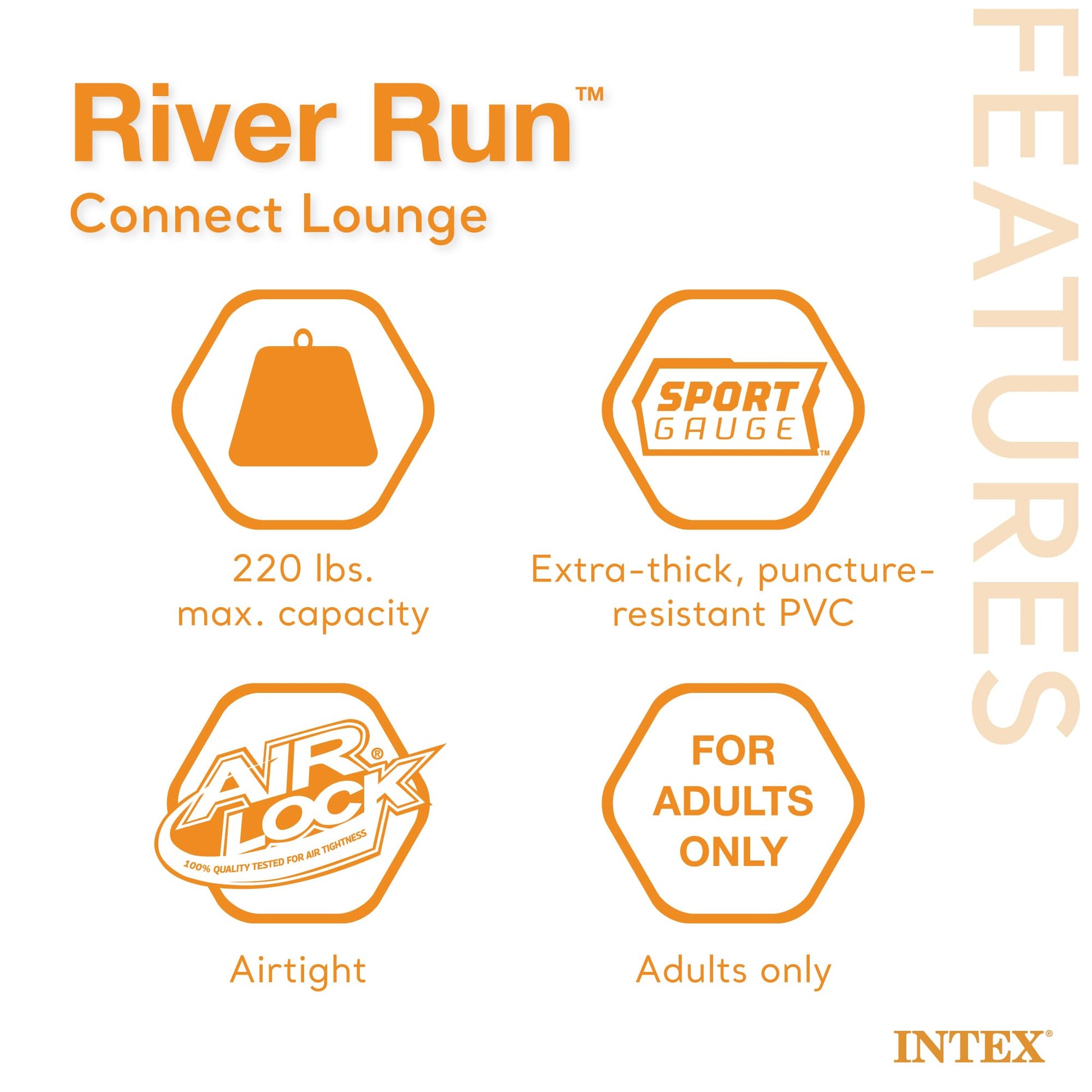 Intex- Inflable connect lounge , para alberca, 51" X 49.5"