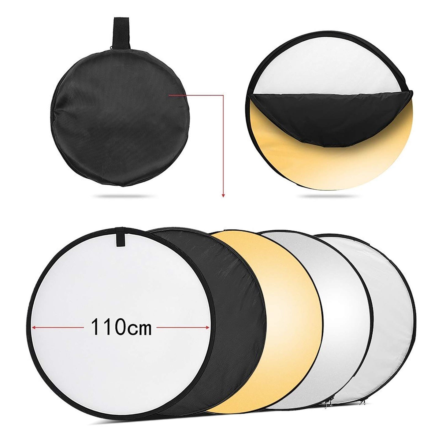 Fotografía con Reflector De Luz 5-in-1 Photography Light Reflector Multi-Functional Reflector para Fotografía De Estudio