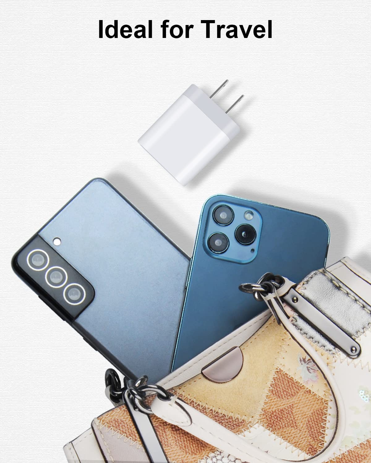 AILKIN - cubeta de cargador USB, enchufe de cargador de pared, adaptador USB 3.1A de 3 puertos USB, base de caja para iPhone 15 14 13 12 Pro Max Mini SE 11 Pro Max/X/8/7, Samsung teléfonos USB Bloque