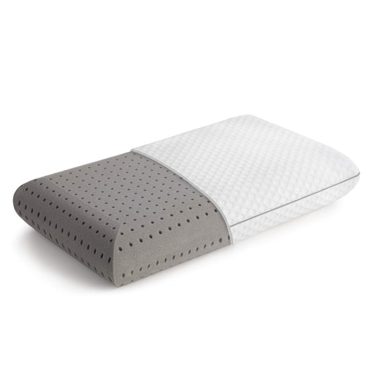 Linenspa - Almohada de Memory Foam con Carbón de Bambú - Hipoalergénica - Funda Lavable - Diseño Ventilado y Antibacterial - Ideal para Dormir de Lado, Boca Arriba o Boca Abajo - Tamaño Queen