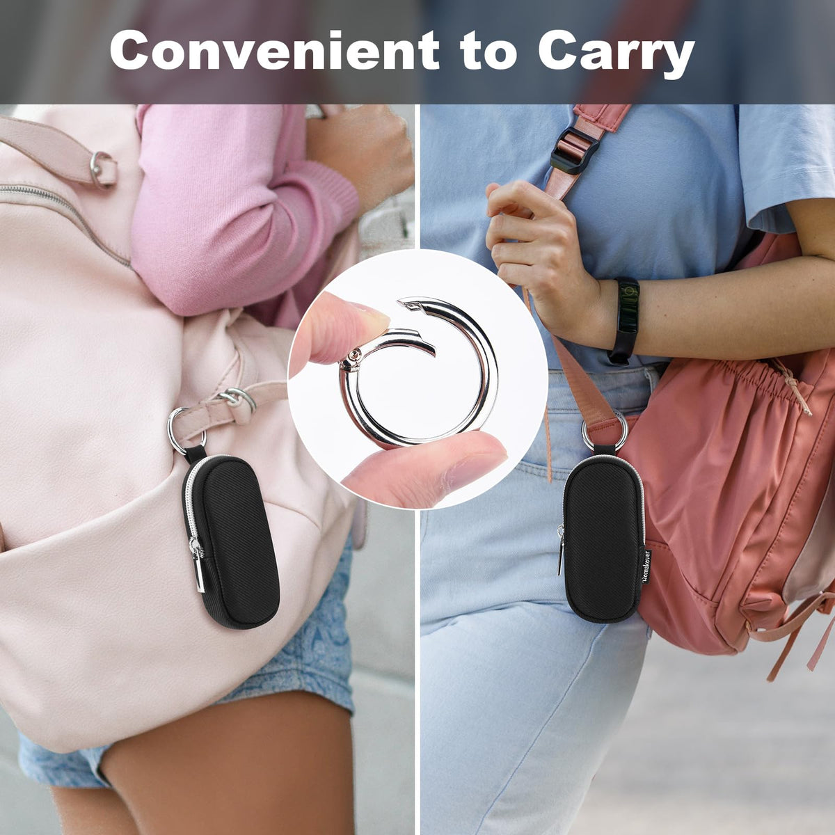 Estuche Organizador Portátil para Bálsamo Labial con Llavero, Bolsa de Almacenamiento para Lápiz Labial de Viaje, Organizador de Cosméticos Pequeño Impermeable, Funda Protectora Anti-Pérdida para