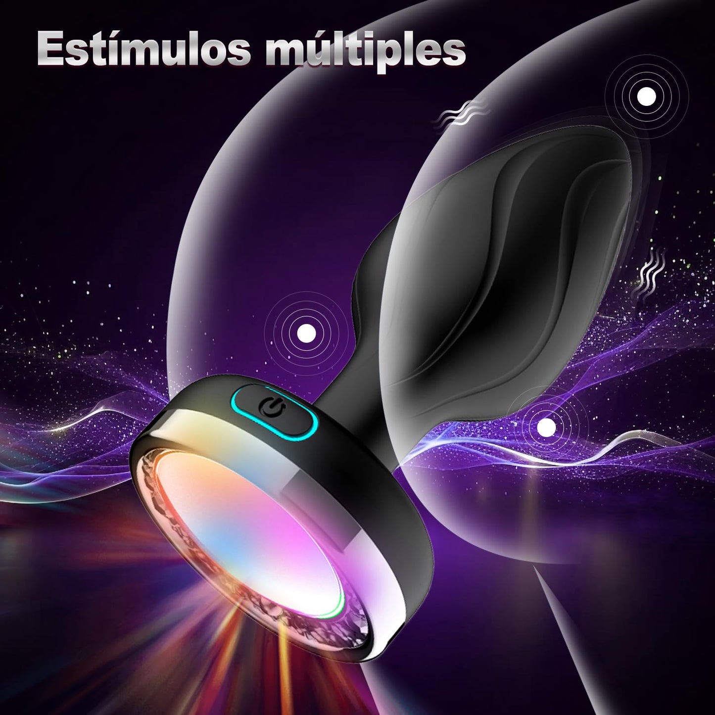 Vibrador Anal Masajeador de Próstata con Control Remoto y 10 Modos de Vibración e Iluminación