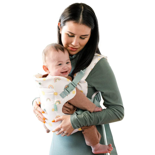 Infantino Flip Advanced Portabebés 4 en 1 - Ergonómico, Convertible, frontal y frontal hacia fuera Portabebés delantero y trasero para recién nacidos a niños pequeños 8-35 libras, arco iris