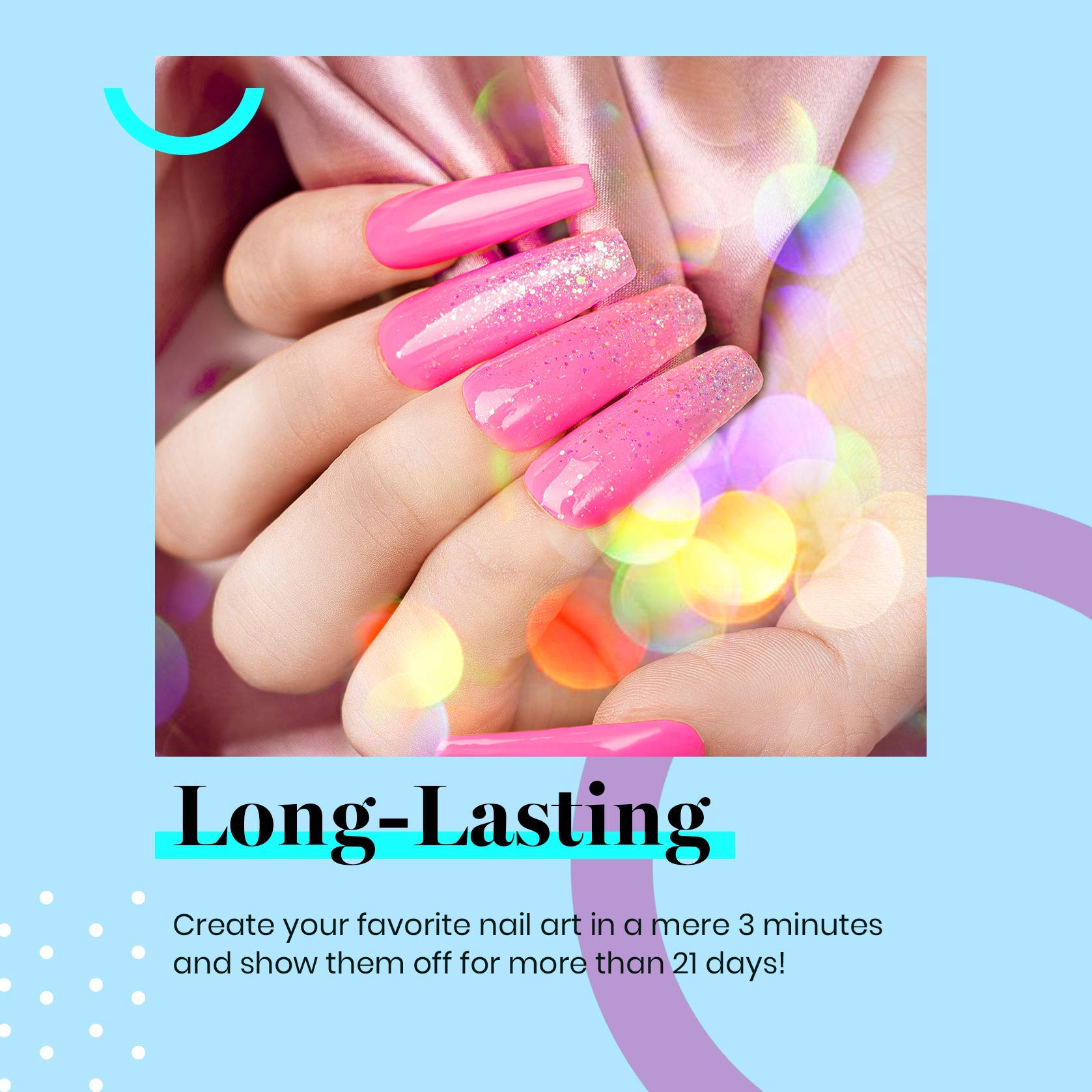 Beetles 20 Colores Arco Iris Verano Kit de Esmalte en Gel Lámpara LED de Remojo Juego de Esmaltes en Gel Nude Con Purpurina Con Capa Base de Gel Superior Brillante y Mate
