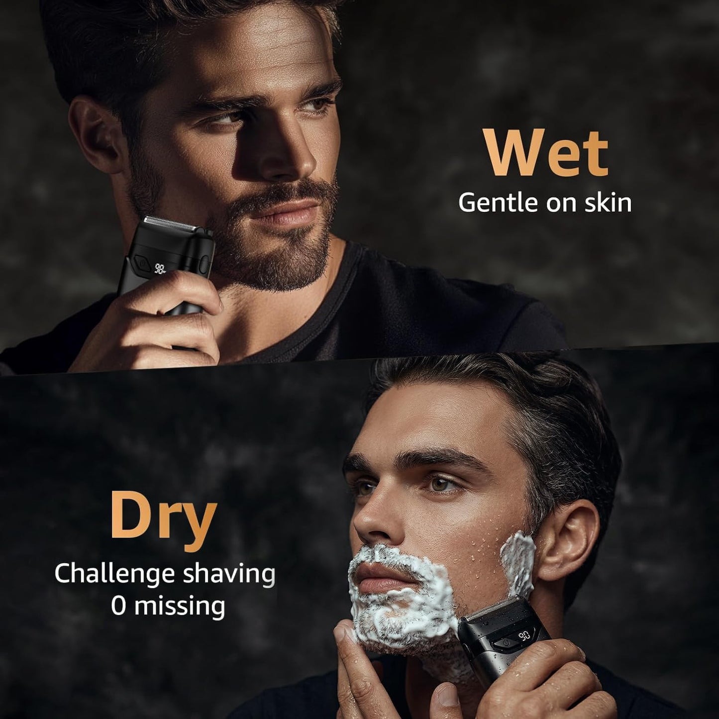 Afeitadoras de papel de aluminio para hombres, mini maquinilla de afeitar, compacta, IPX7 impermeable, seco húmedo, gris brillante