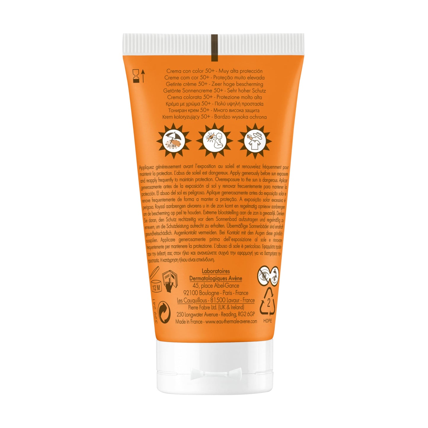 Avene Crema con Protector Solar Fps50+, Sin Perfume, 50ml