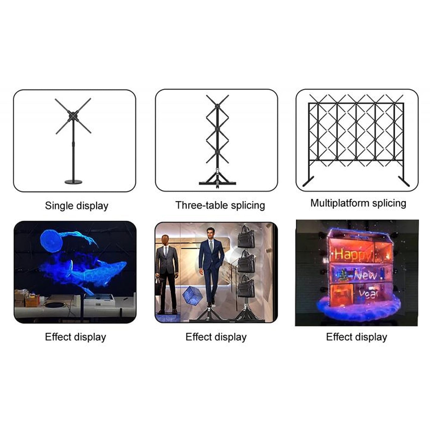Proyector Holográfico 3D con Ventilador de 22 Pulgadas para Publicidad con WIFI y Control Remoto