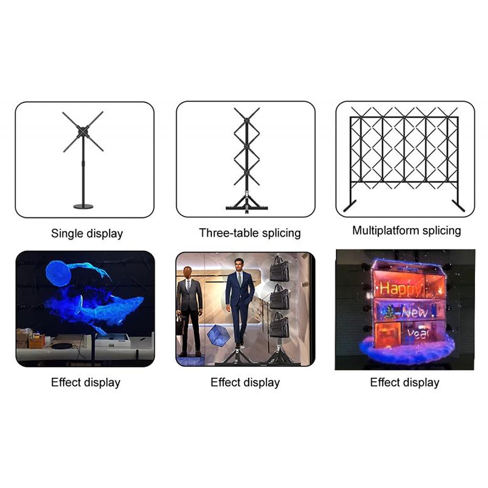 Proyector Holográfico 3D con Ventilador de 22 Pulgadas para Publicidad con WIFI y Control Remoto
