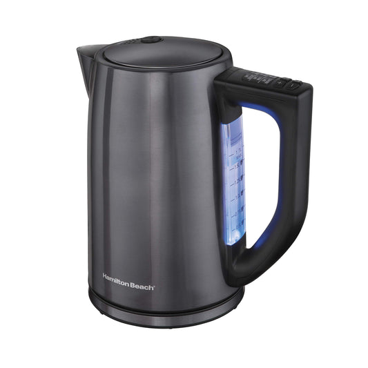 Hamilton Beach 41027R Hervidor eléctrico con temperatura variable, Capacidad 1.7 l, Negro