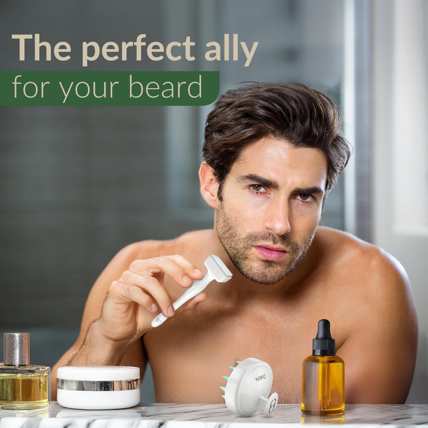 Datchi Derma Stamp & Scalp Massager - Cuidado De La Piel, Herramienta De Microagujas Para El Cuidado De La Barba Y El Cuero Cabelludo, Depurador Del Cuero Cabelludo Con Silicona Suave, Dermastamp - De