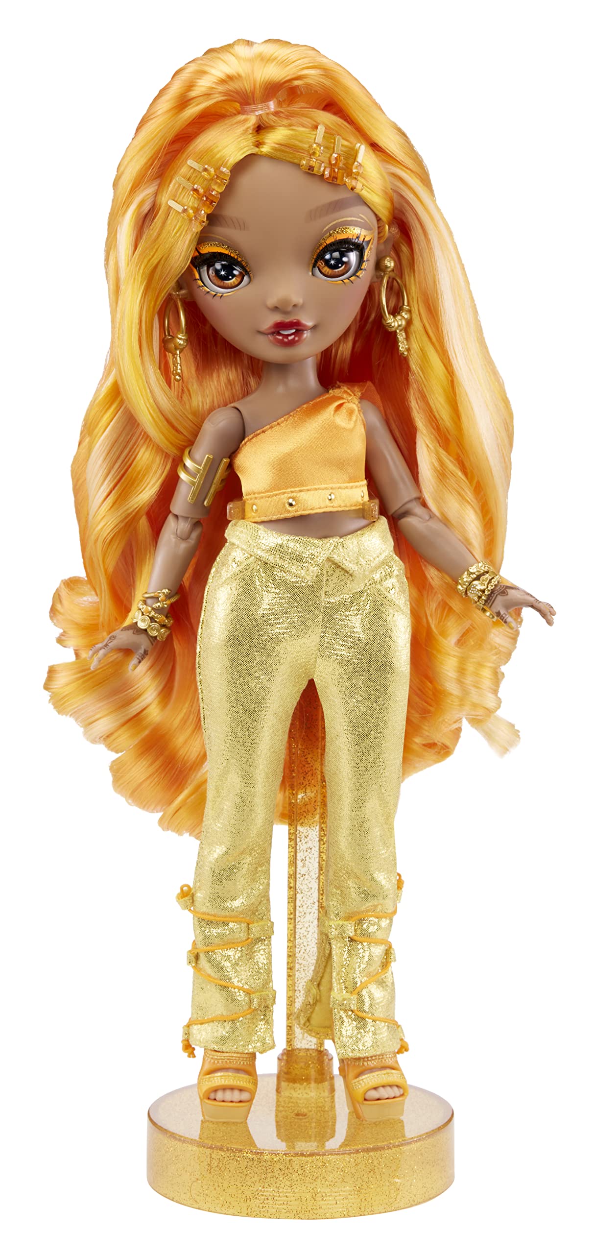 Muñeca de Moda Rainbow High Meena Fleur Oro azafrán Coleccionable para Niños