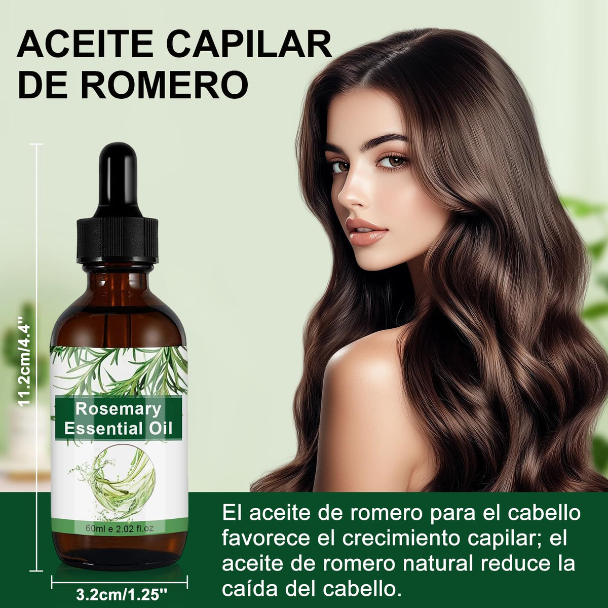 Aceite de Romero RUIAO 60ml Cuidado Capilar y Facial