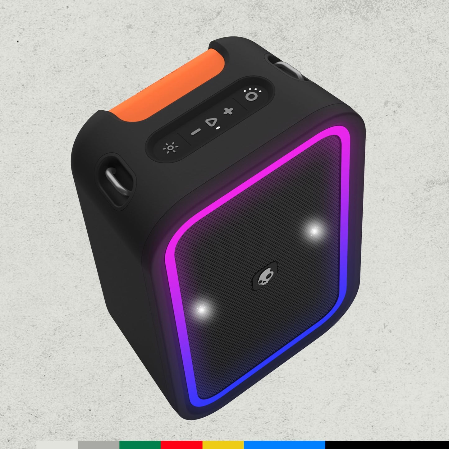 Skullcandy Stomp - Bocina Bluetooth para Fiesta, IPX7 Impermeable, inalámbrico y portátil, con Luces LED y Modos estroboscópicos, batería de 12 Horas, multienlace y Carga USB-C y USB-A 2SKSK1850B0L2