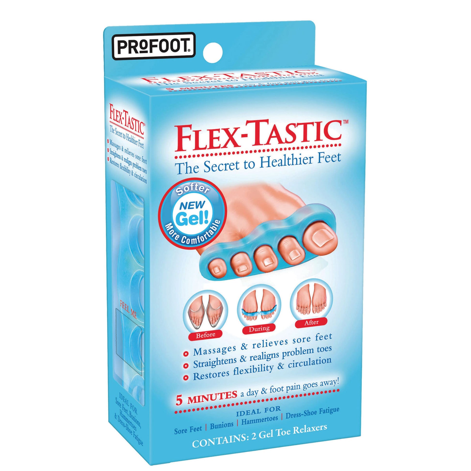 Relajantes para Dedos del Pie Profoot Flex-tastic Ajustables 2 Unidades