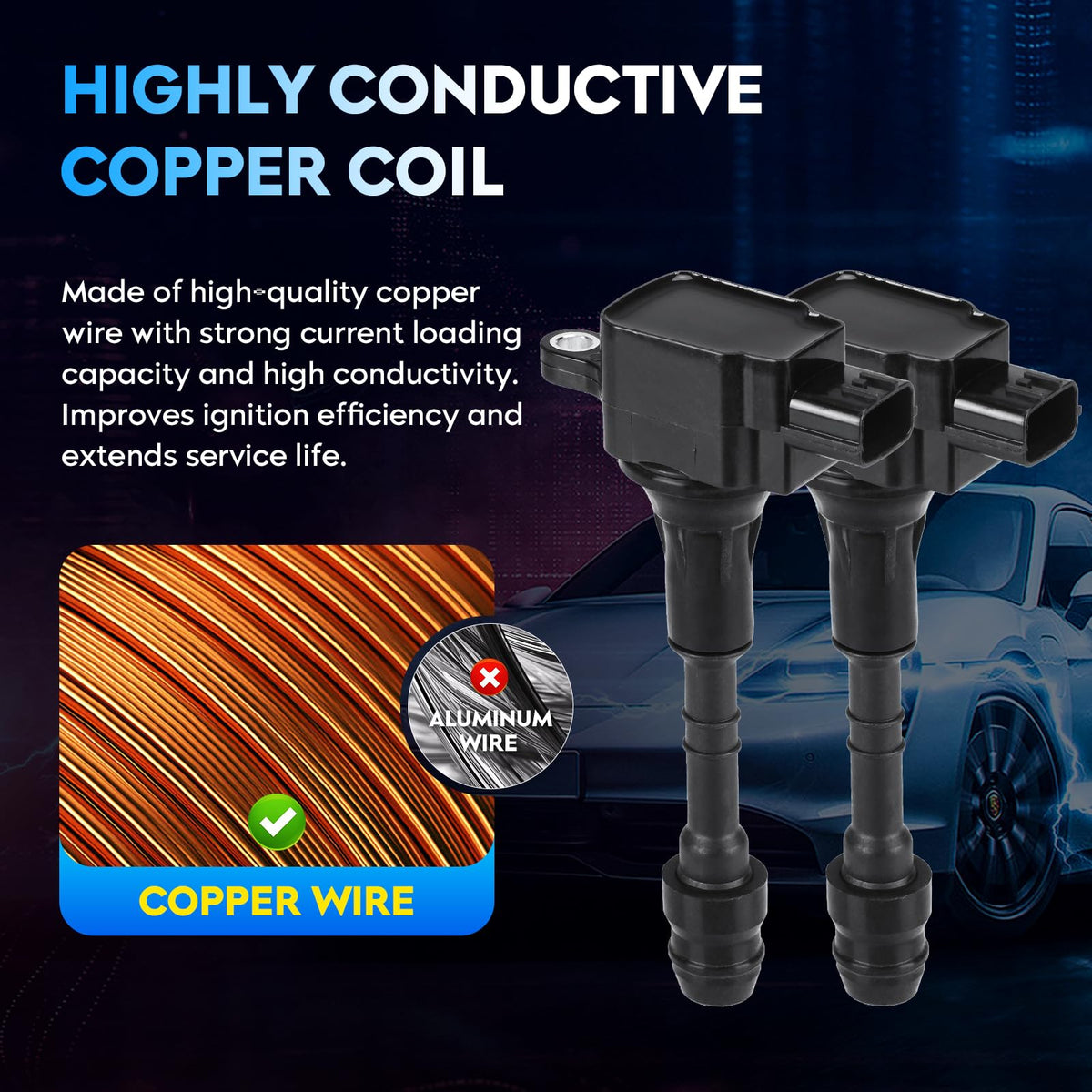 Paquete de Bocinas de Encendido y Bujías de Iridio para Infiniti y Nissan SUV 5.6L V8 2004-2007