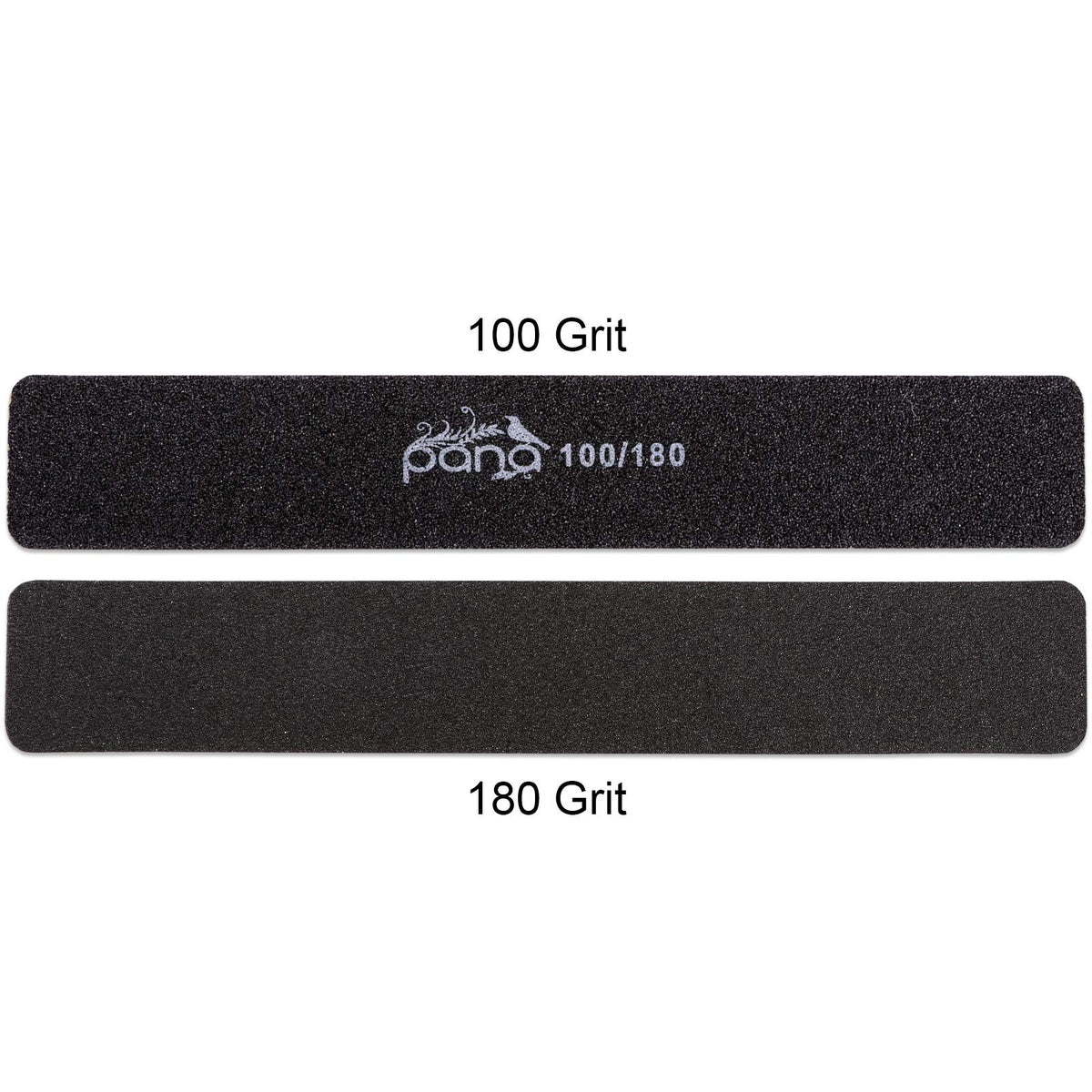 PANA 10 Limas De Uñas Profesionales De Doble Cara De Tamaño Gigante, Color Negro, Grano 100/180, Lima Pulidora De Uñas Para Manicura Y Pedicura, Lavable