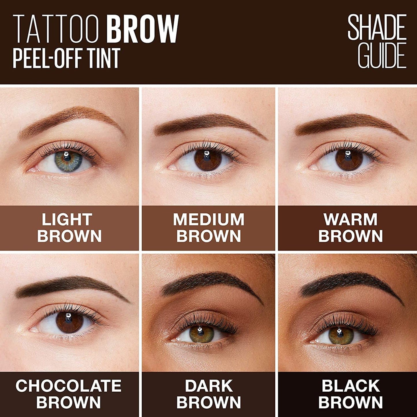 Tinta Semi Permanente para Cejas Maybelline Dark Brown de Larga Duración