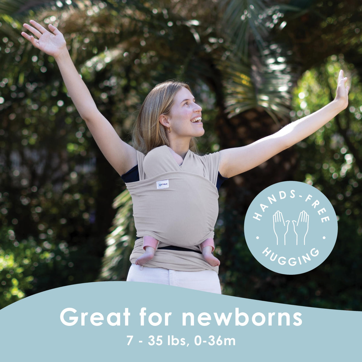 Sleepy Wrap - Envoltura portabebés para bebés de 7 a 35 libras, ligera