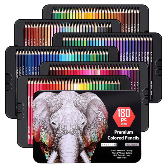Limous Lápices de colores, juego de 180 Shuttle Art Soft Core Lápices de colores profesionales para dibujar, colorear, perfectos para adultos, principiantes y artistas