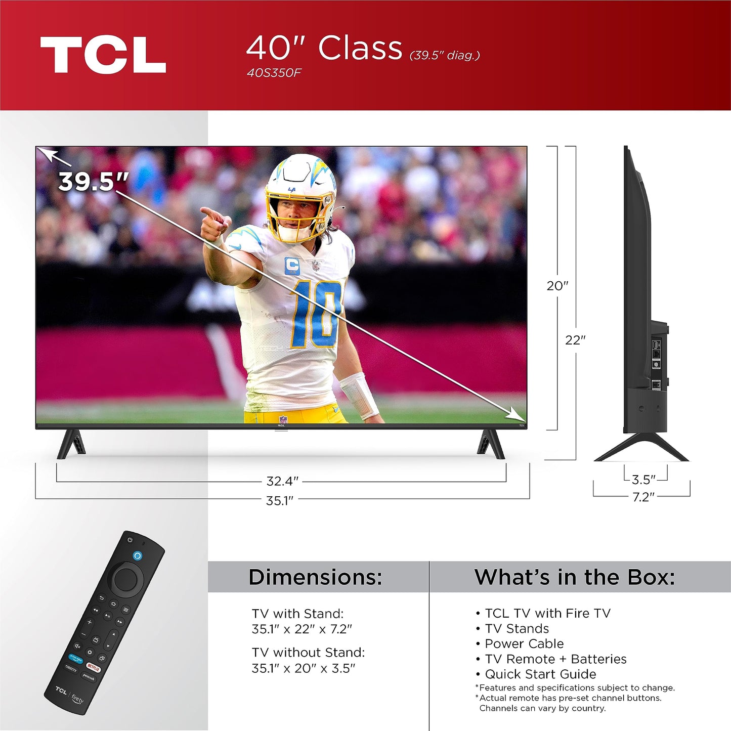Smart TV TCL LED 1080p Negro con Alexa y AirPlay 40 Pulgadas Modelo 2023