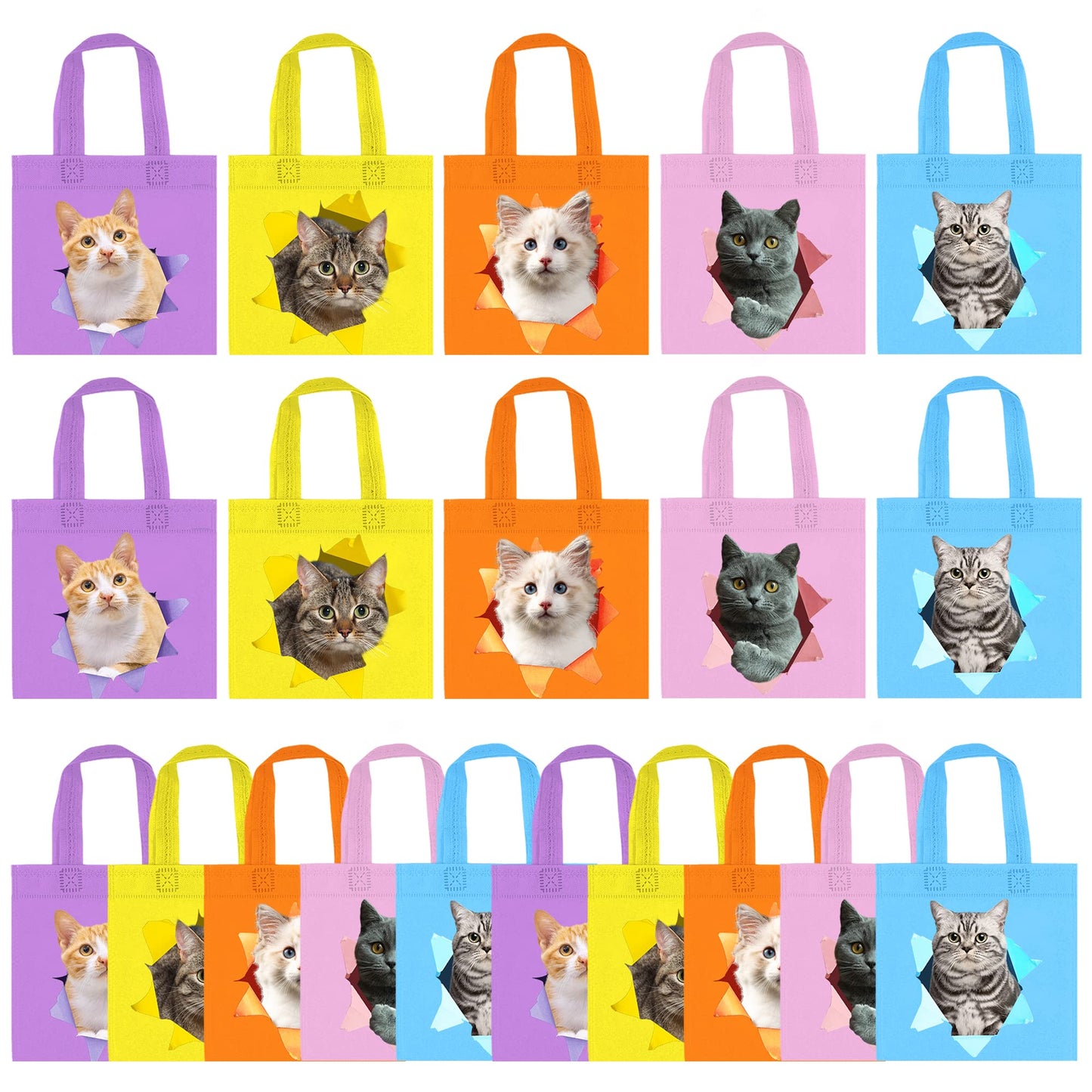 Bolsas de Regalo de Fiesta de Gato para Gatos Temática de Cumpleaños de Mascotas