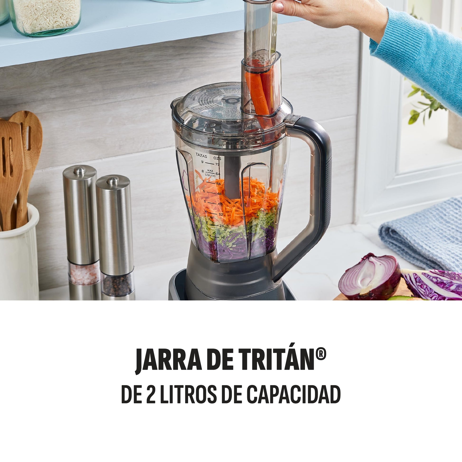 Licuadora y Procesador de Alimentos Power XL Sensimax en Negro con Tecnología Sensitiva y 5 Funciones Sensitivas, Jarra de Tritán 2 L, 1500 W