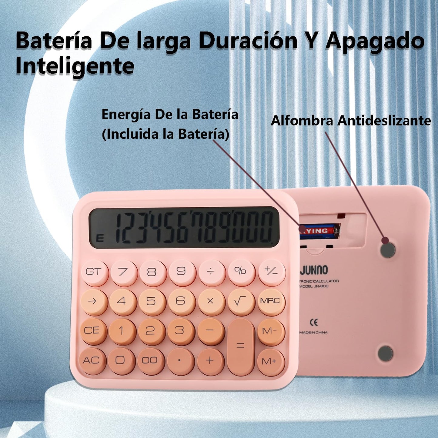 Calculadora UWEHBD Rosa de 12 Dígitos con Pantalla LCD Grande para Oficina y Escuela