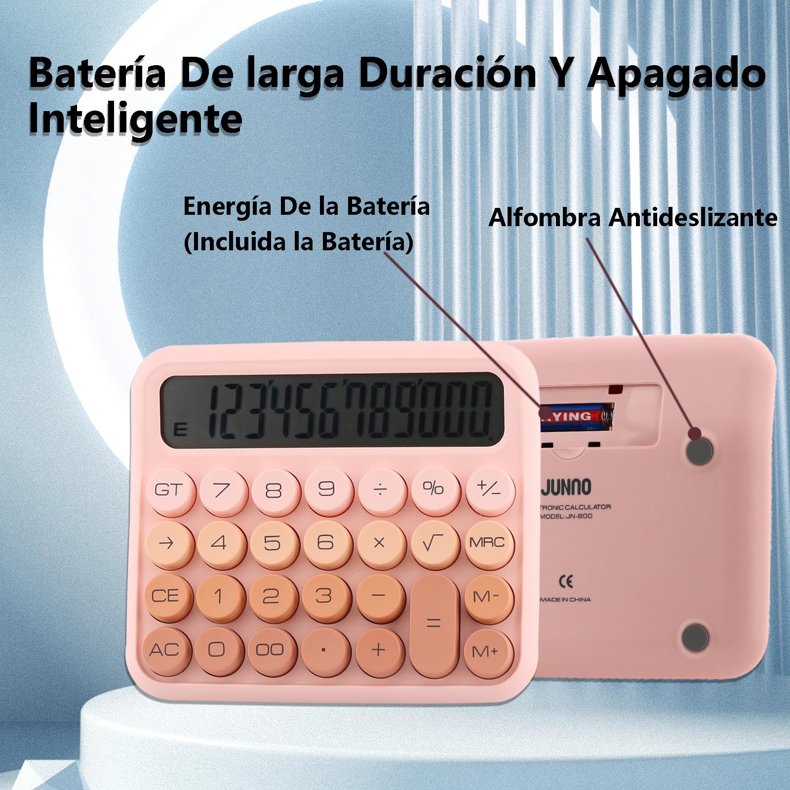 Calculadora UWEHBD Rosa de 12 Dígitos con Pantalla LCD Grande para Oficina y Escuela