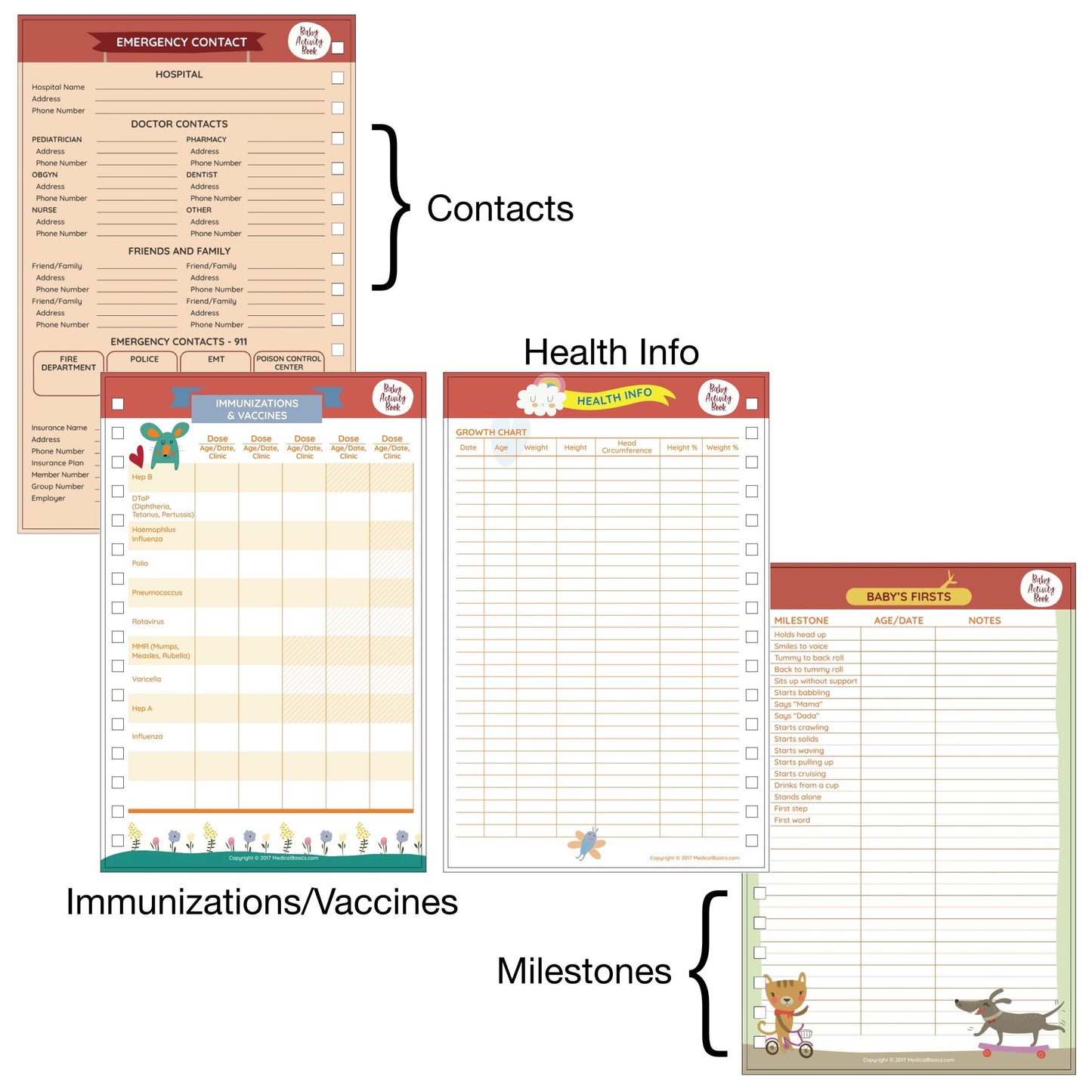 Medical Basics Baby Tracker Journal for Newborns (Boy Edition) - Diario de bebé, diario de actividad, seguimiento de calendario de bebés, registro de recién nacidos, regalo perfecto para nuevas madres, 2