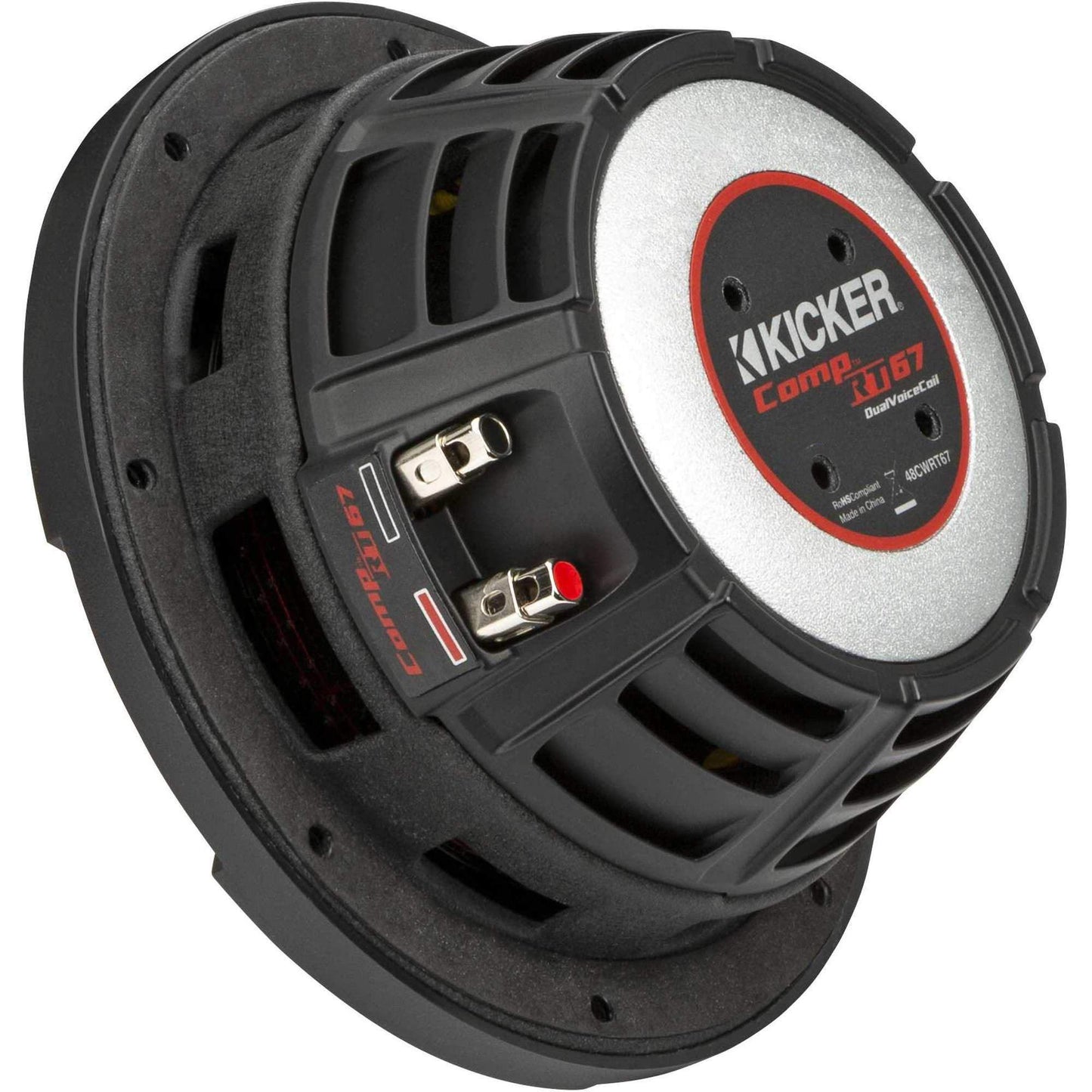 KICKER 48CWRT674 CompRT Subwoofer de 6.7 pulgadas, DVC, 4 ohmios