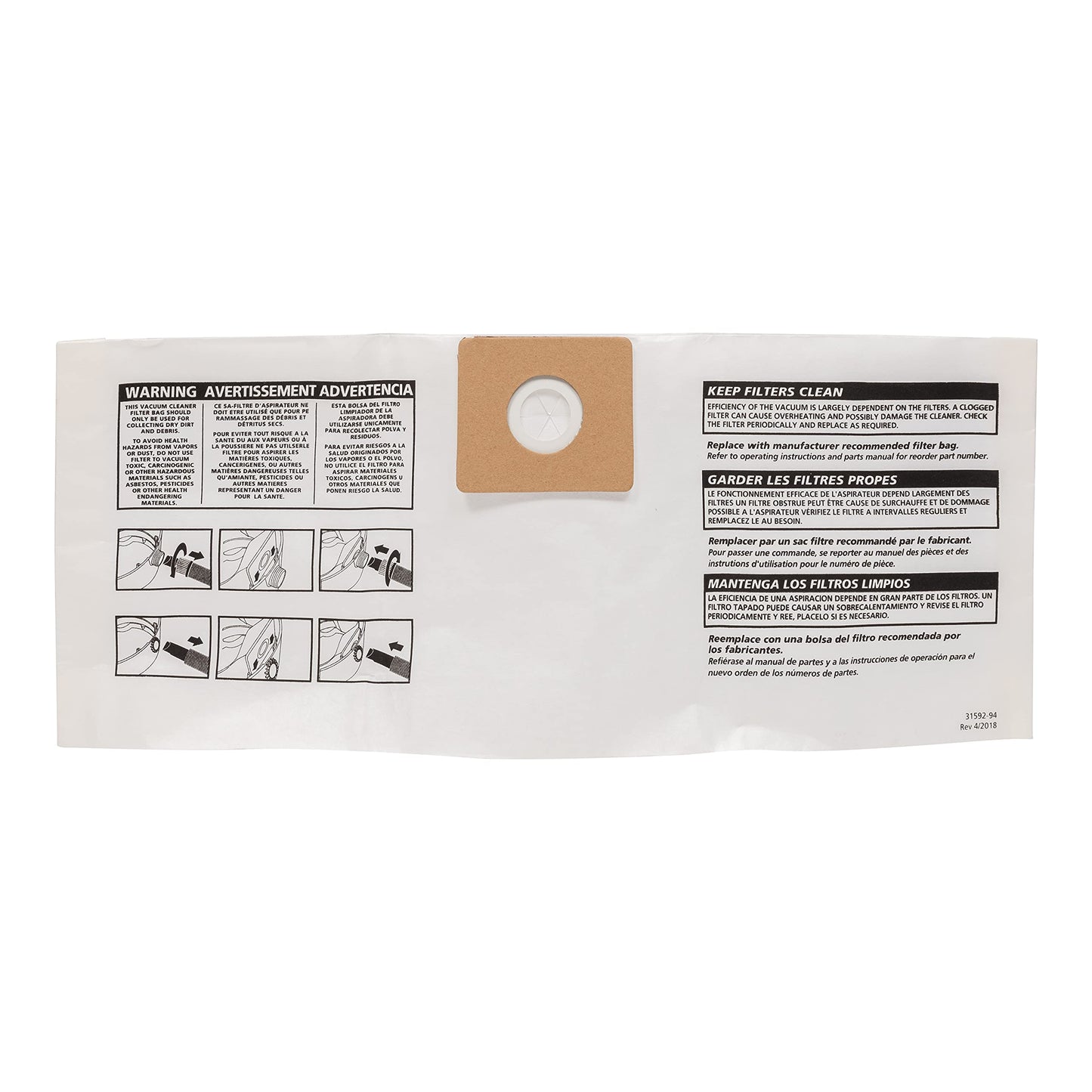 Bolsa de Colección Shop-Vac 90669 Galones para Aspiradora Paquete de 3