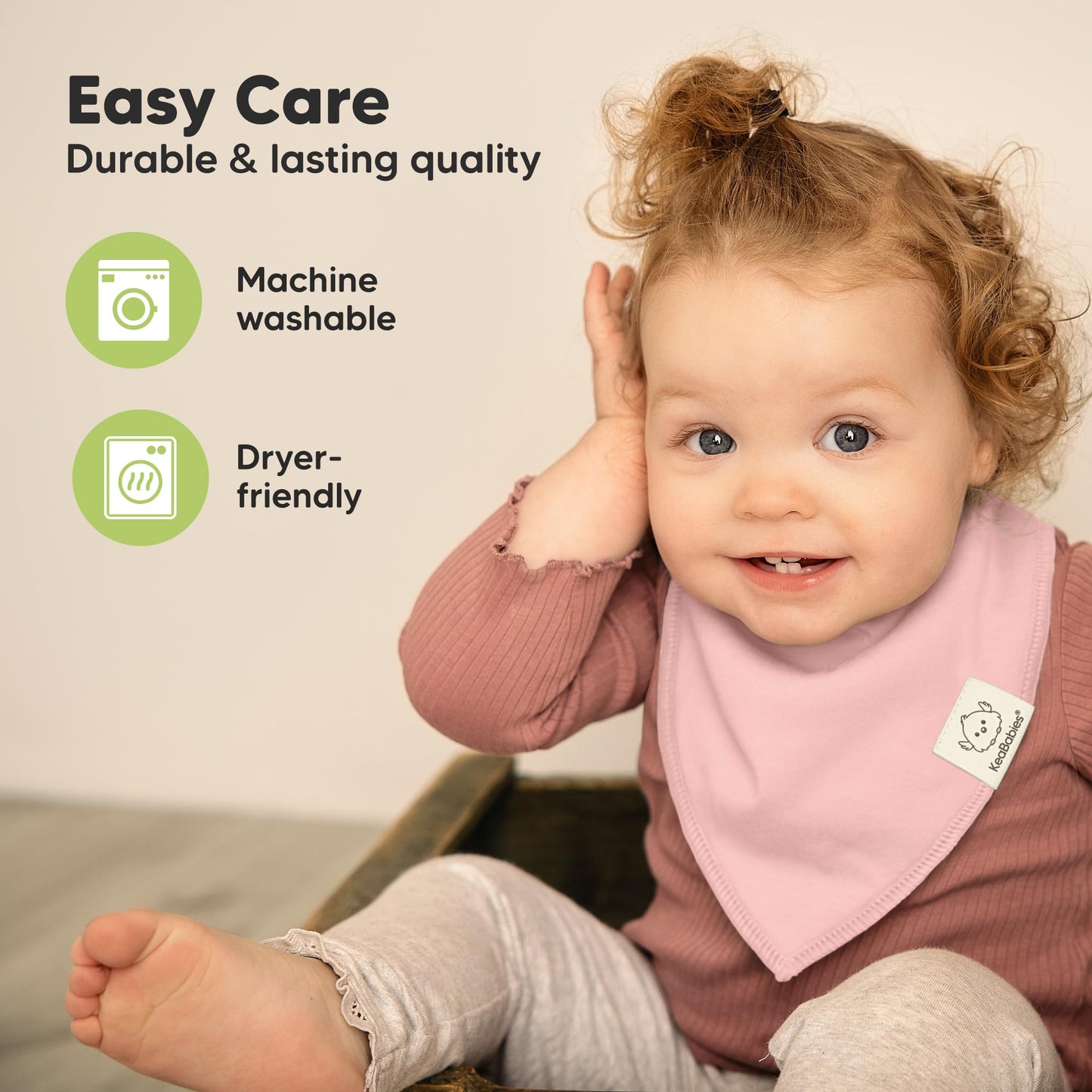 KeaBabies - Paquete de 8 baberos orgánicos para niñas - Baberos triangulares súper absorbentes para bebés babeos y dentición, 100% algodón extra suave para recién nacido, bebé de 0 a 36 meses (rocío)
