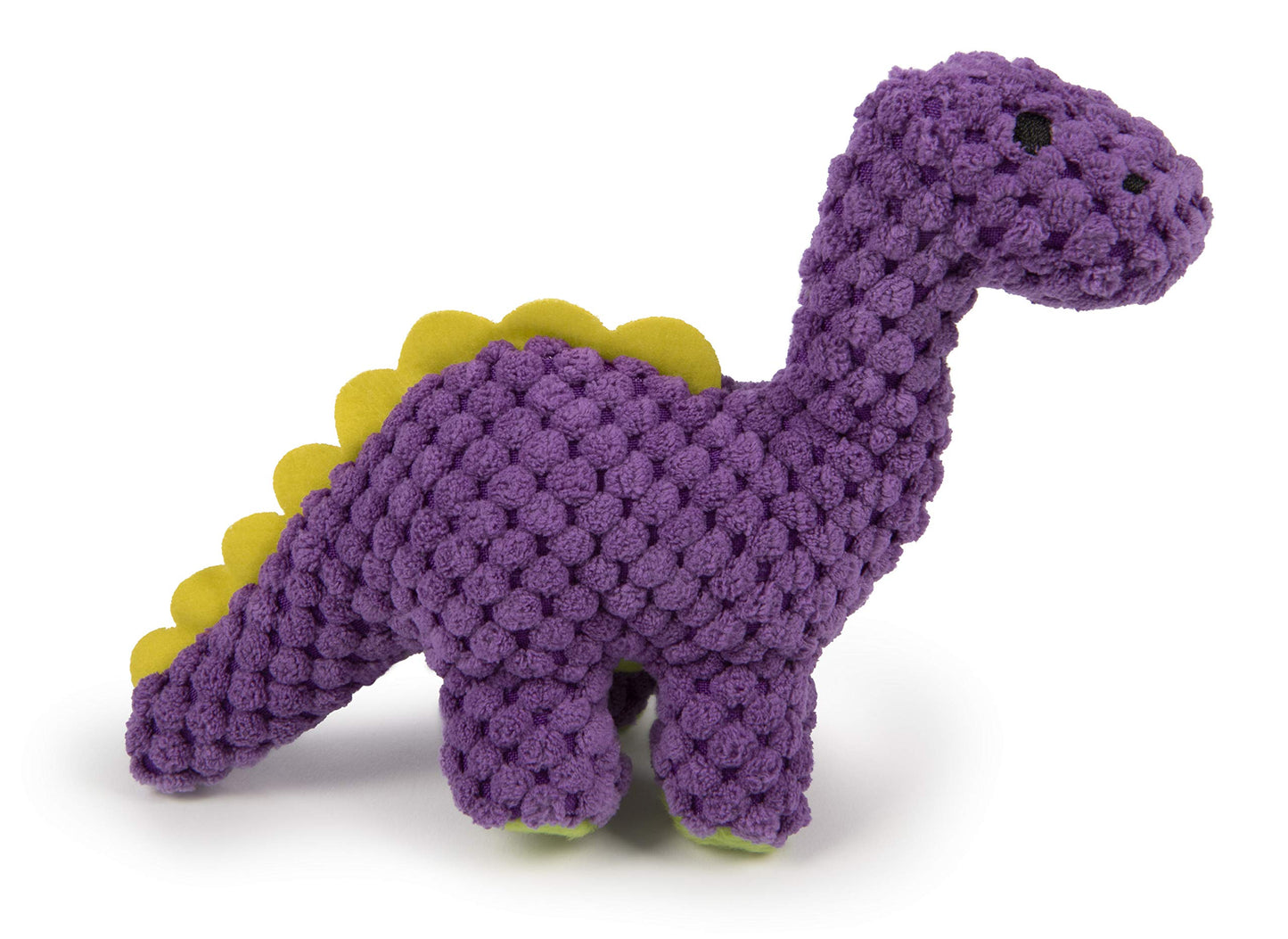 goDog Checkers Just for Me Dinos Bruto Juguete de Peluche chirriante para Perro, tecnología de protección masticable, Morado, Mini
