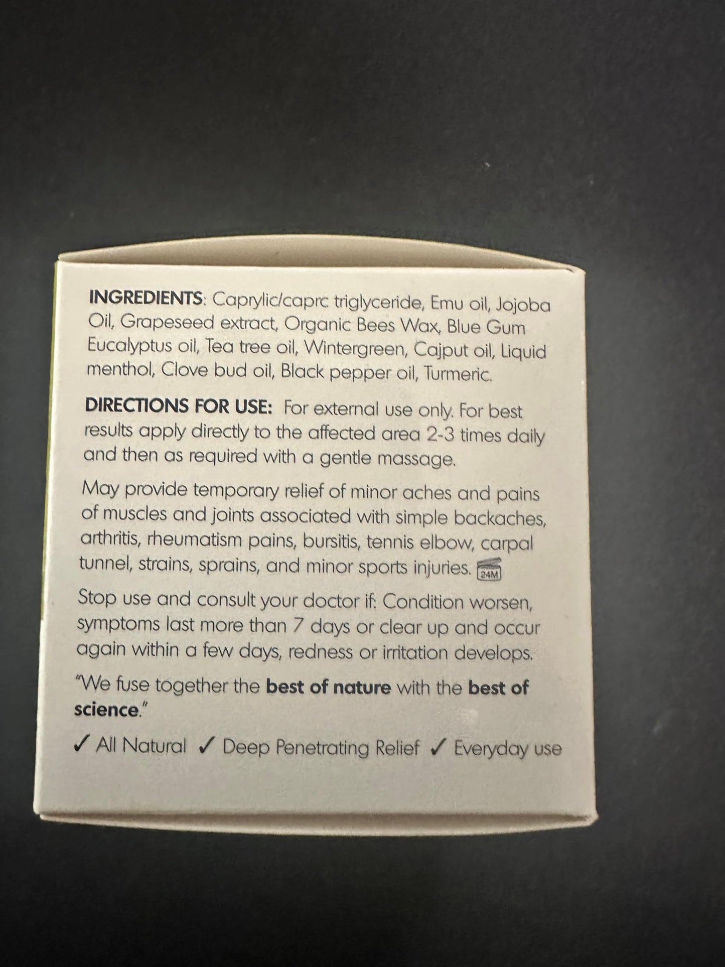 Bálsamo Labial Y-Not Natural Emu SPF50+ Resistente al Agua con Vitamina E y Omega 3, 6, 9