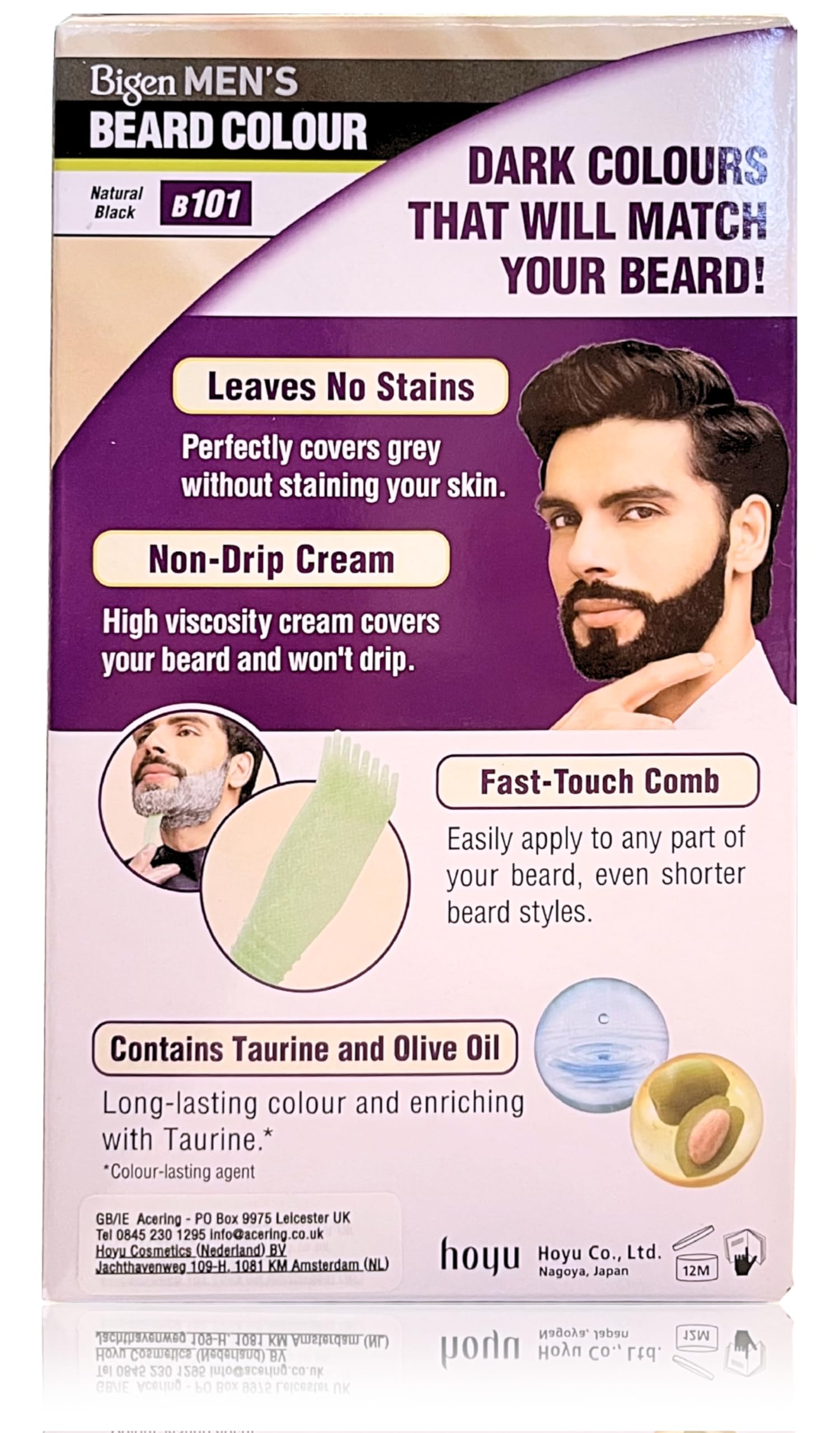 Bigen Tinte en Crema Para Barba y Bigote Men'S Beard Color Negro Intenso