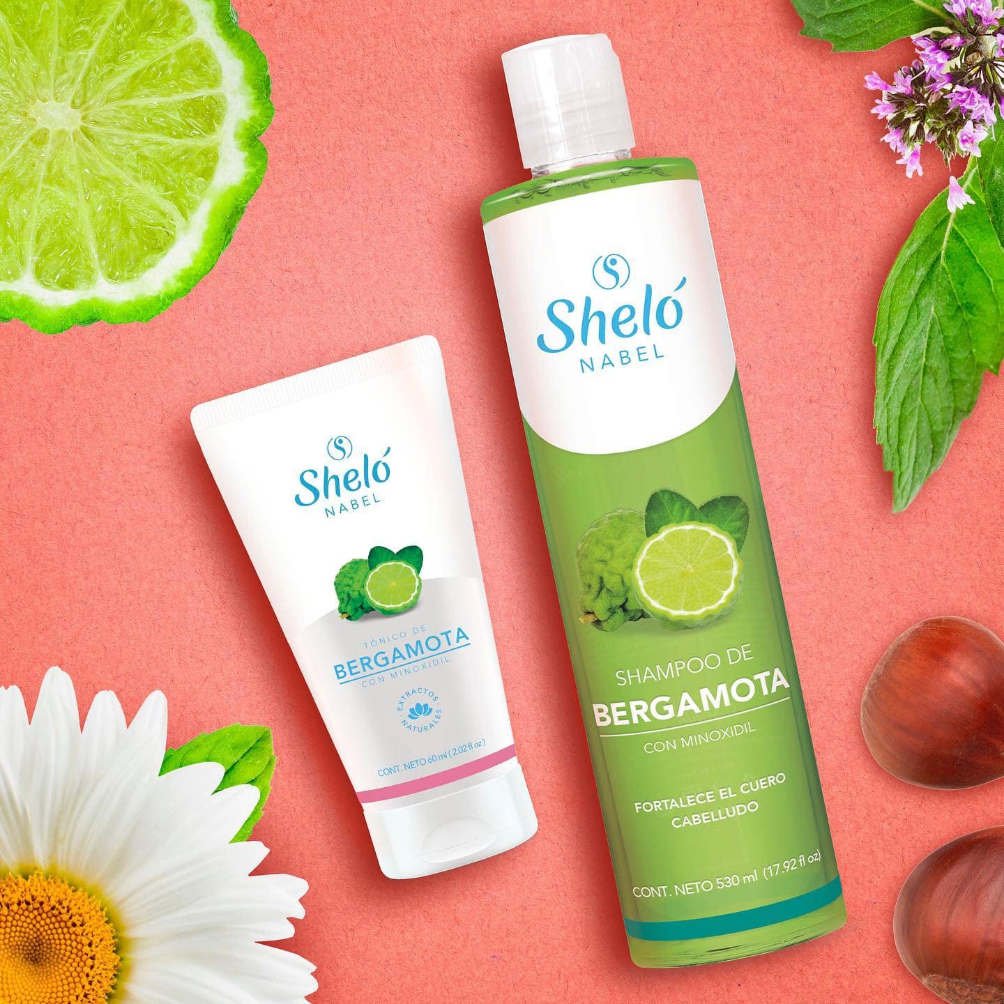 Sheló NABEL Shampoo de Bergamota 530 ml para Cabello Graso