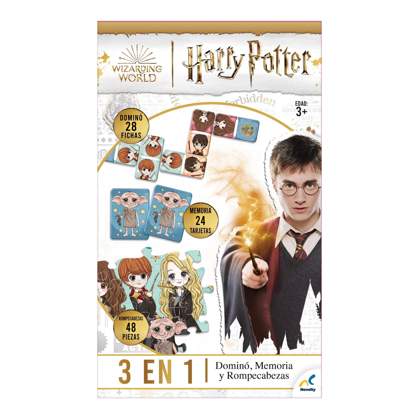 Set de Juegos 3 en 1 Novelty Corp Harry Potter Juegos Clásicos y Tradicionales