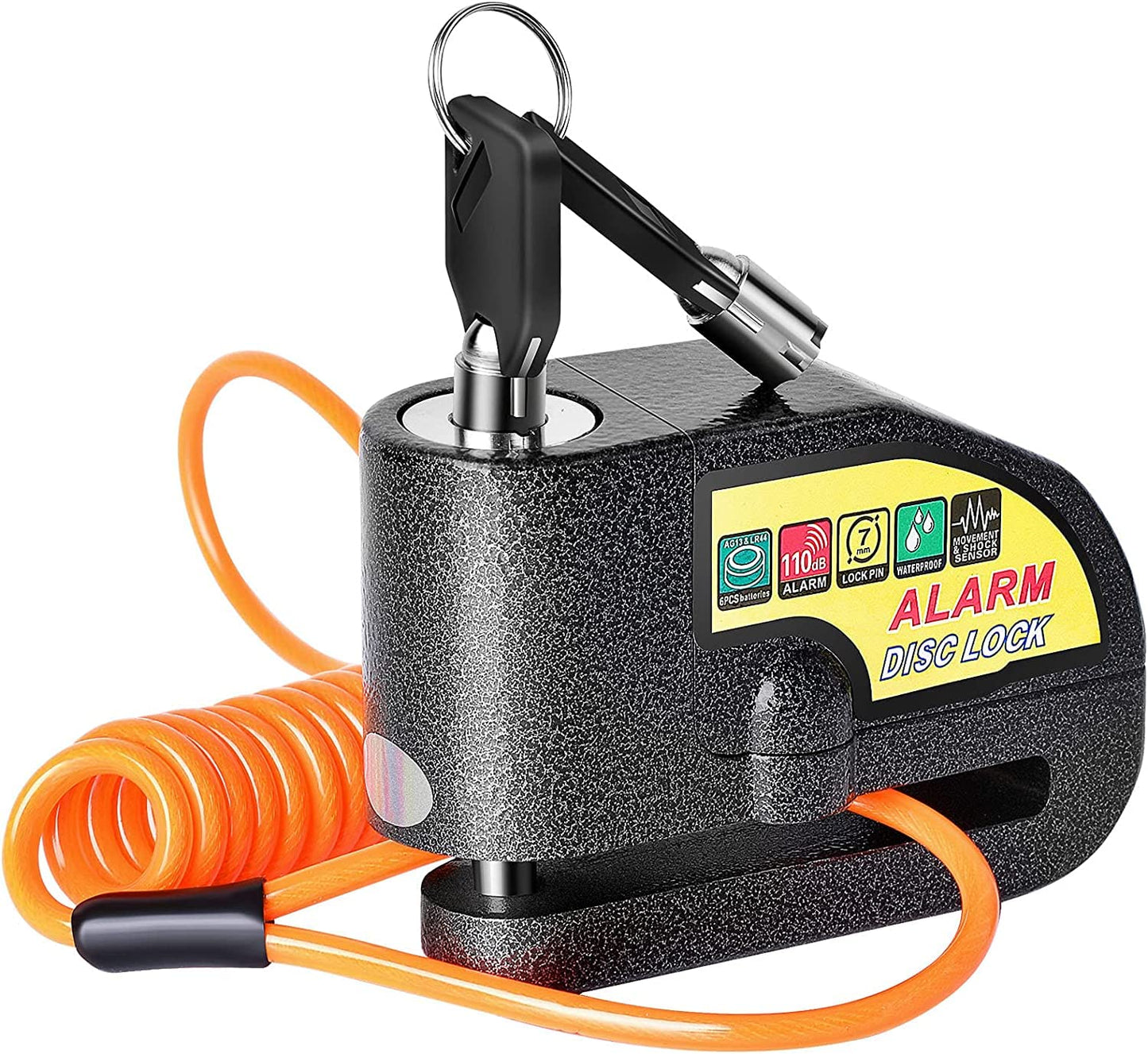 Candado de Alarma PERANNU Negro 110 dB Impermeable para Moto Scooter y Bicicleta