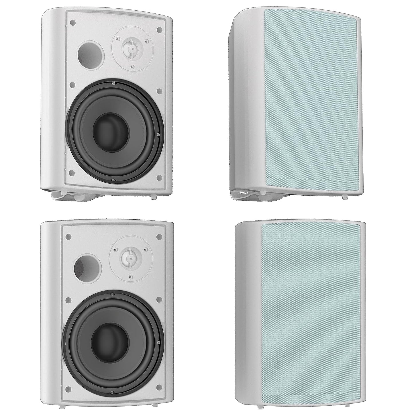Herdio Bocinas para Exterior,6.5 Pulgadas 800W Altavoces para Exteriores, Resistente al Agua, Adecuado para el hogar, Patio, Terraza,Patio Trasero(4 Altavoces,Blanco)