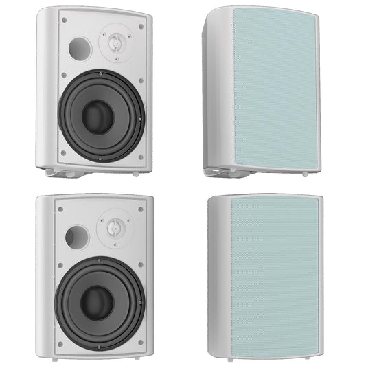 Herdio Bocinas para Exterior,6.5 Pulgadas 800W Altavoces para Exteriores, Resistente al Agua, Adecuado para el hogar, Patio, Terraza,Patio Trasero(4 Altavoces,Blanco)