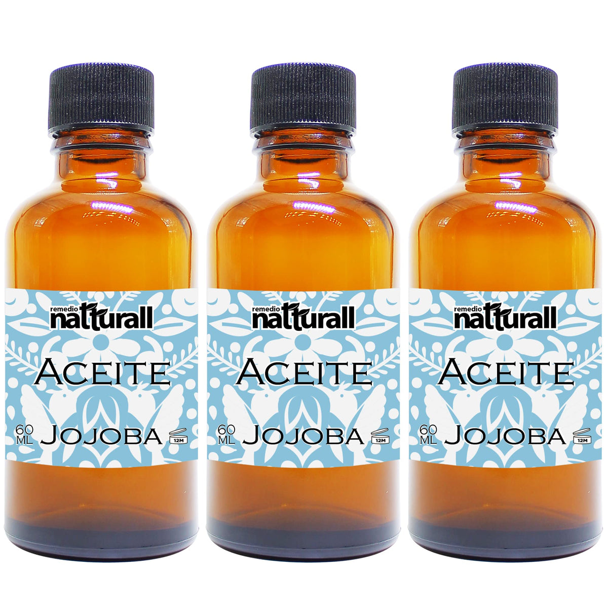 Paquete de 3 Aceites de Jojoba Natturall (60 ml c/u) – Oro Líquido Mexicano para el Cuidado Integral de Piel y Cabello – Textura Ligera y Nutrición Natural
