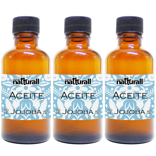 Paquete de 3 Aceites de Jojoba Natturall (60 ml c/u) – Oro Líquido Mexicano para el Cuidado Integral de Piel y Cabello – Textura Ligera y Nutrición Natural