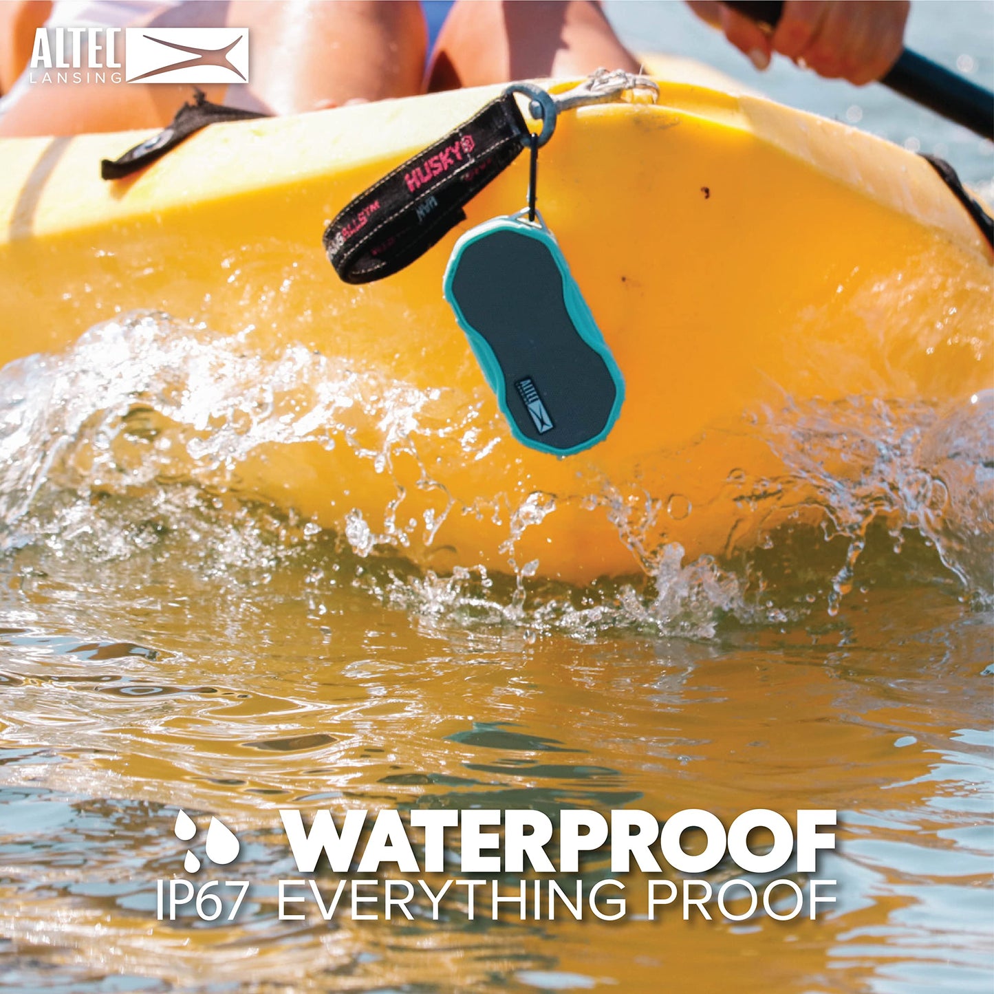 Altec Lansing Baby Boom XL - Altavoz Bluetooth Impermeable, inalámbrico y portátil para Viajes y Uso al Aire última intervensión, Graves Profundos y Sonido Fuerte, 1 Paquete, Negro
