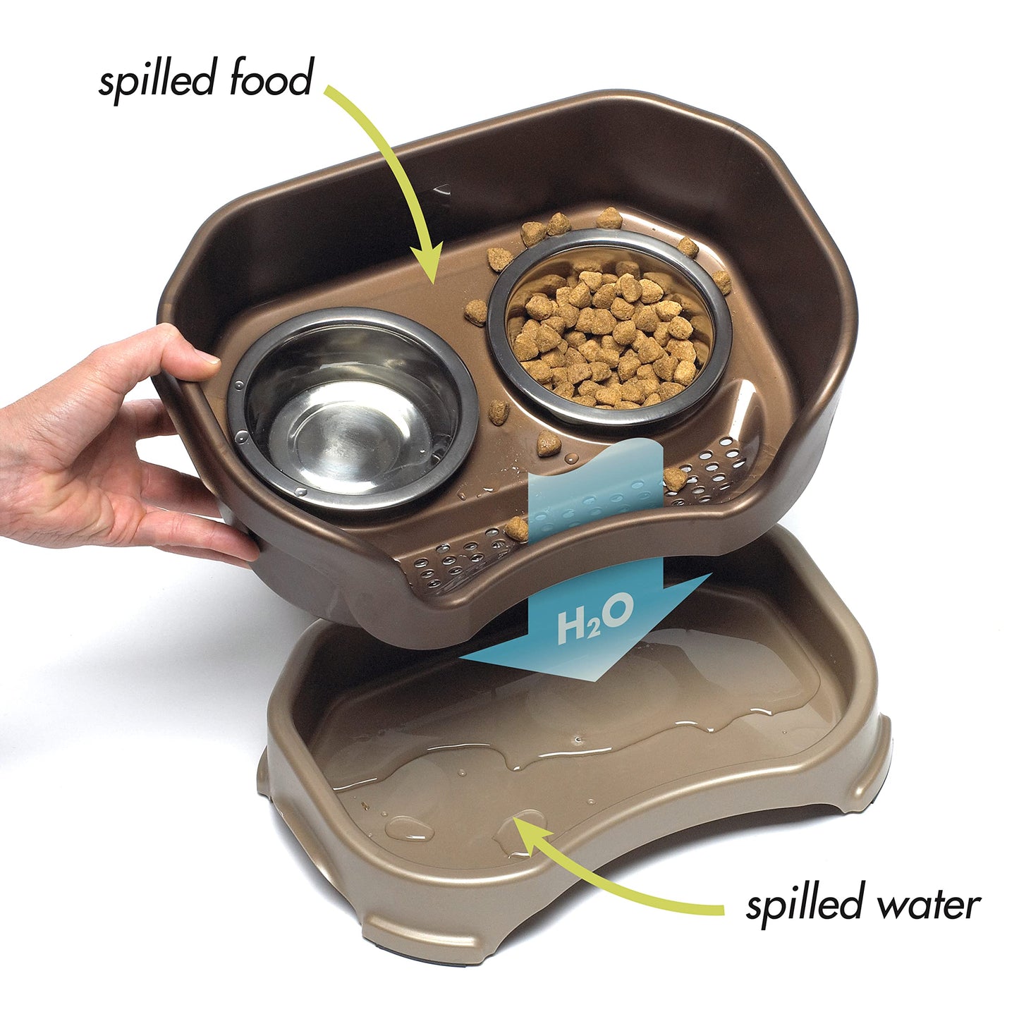 Comedero Elevado Neater Feeder Deluxe Bronze Antiderrame para Gatos