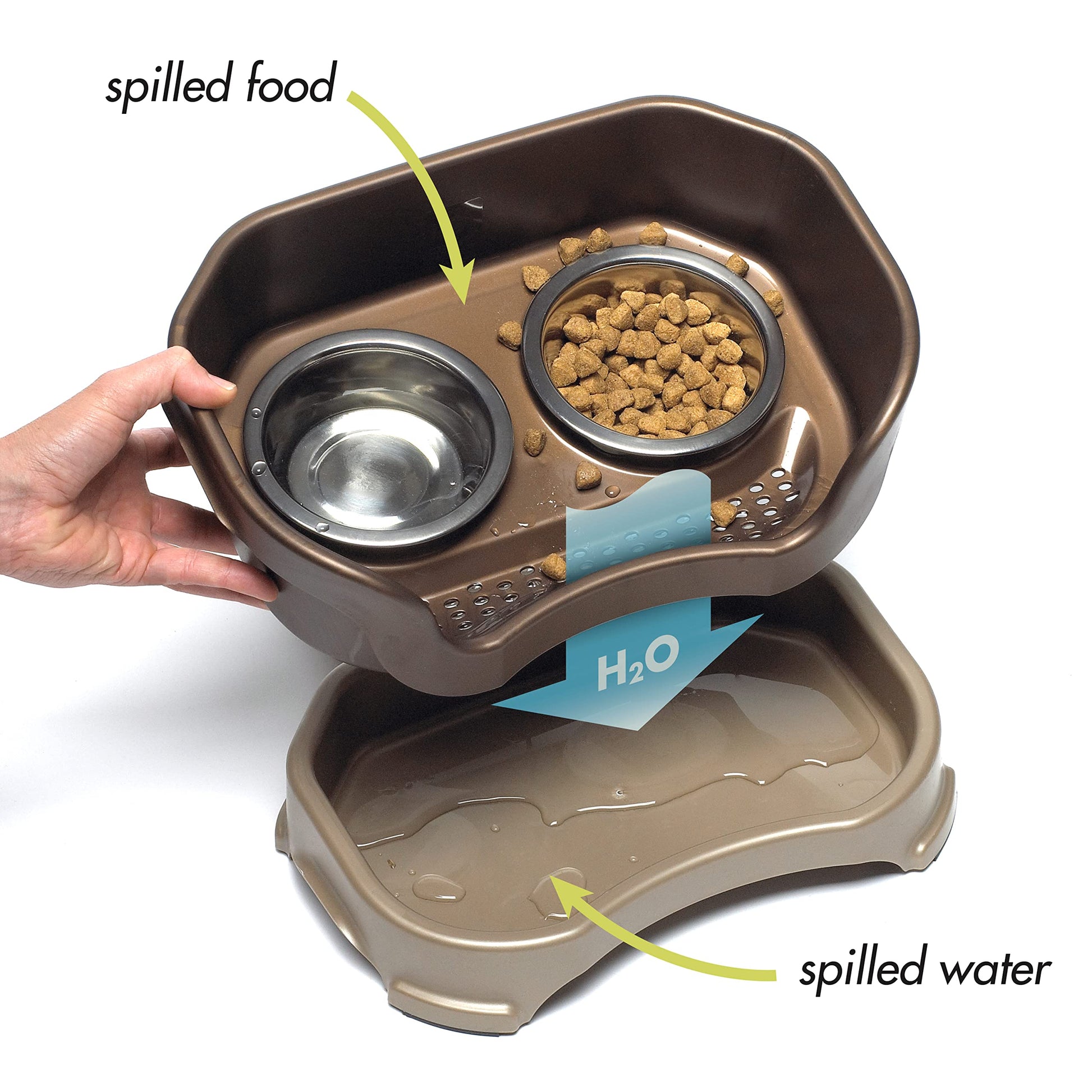 Comedero Elevado Neater Feeder Deluxe Bronze Antiderrame para Gatos
