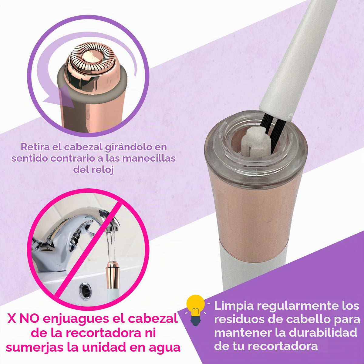 iMusthav Depilación Facial para Mujer, Afeitadora Eléctrica Sin Dolor